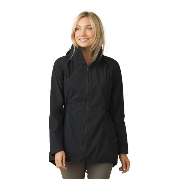 Prana Organic Cotton Black Horizon Hooded Anorak Jacket S - Picture 1 of 9